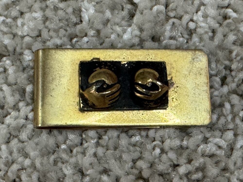 Vintage Brass Hands On Breasts Boobs Money Clip Novelty Gag Gift